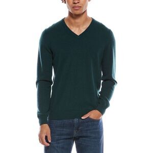 Mette Mens Cashmere V-Neck Sweater, Green